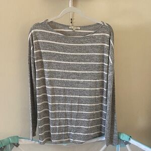 41 Hawthorn Gray and White Striped Blouse